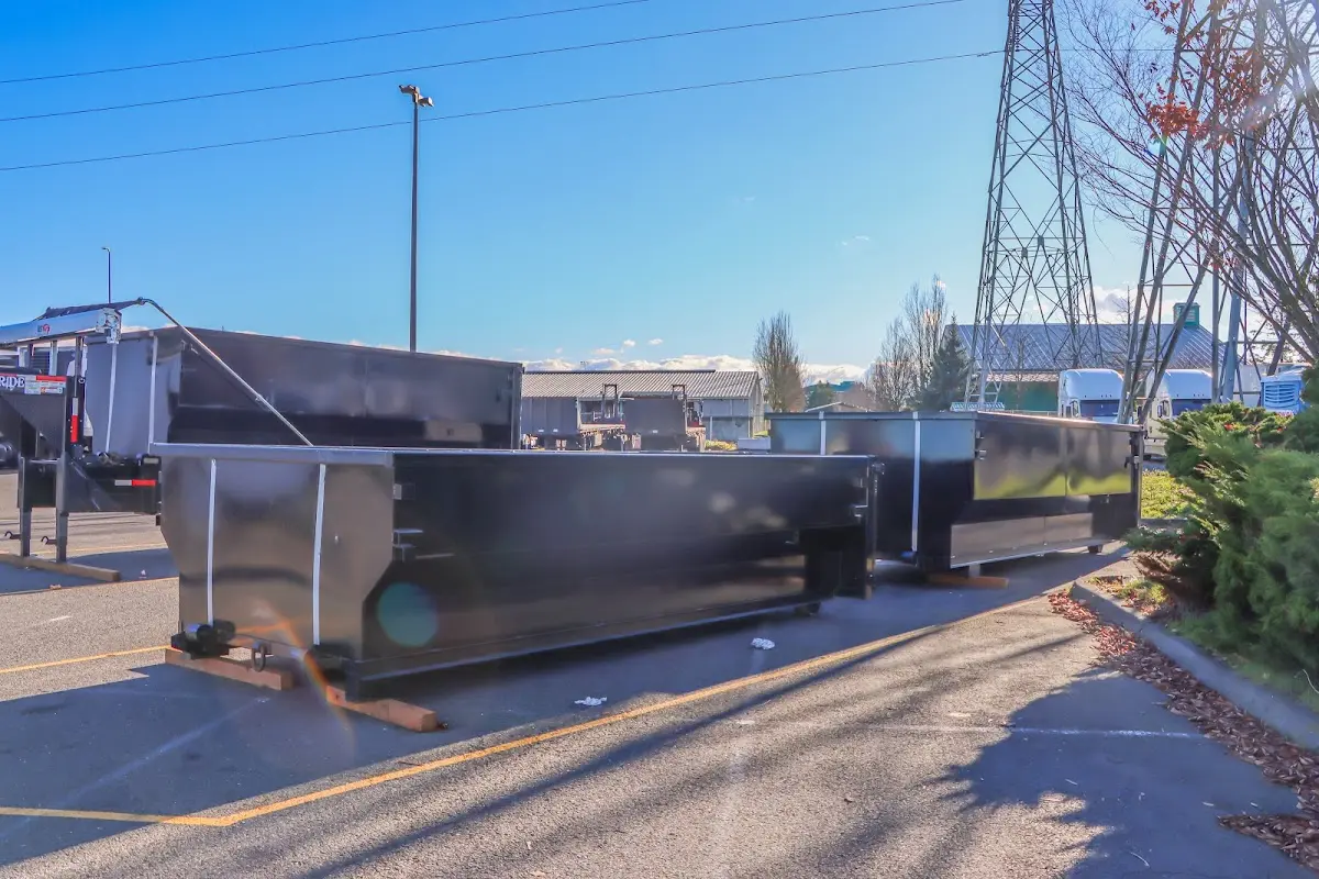 Roll-off dumpster ready for waste disposal at job site for 40 Yard Dumpster Rental in Marion